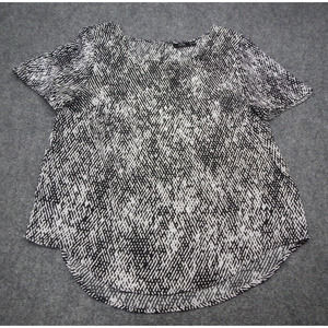Apt 9 Tunic Top Women's Large Black & White‎ Criss Cross Pattern Asymmetrical